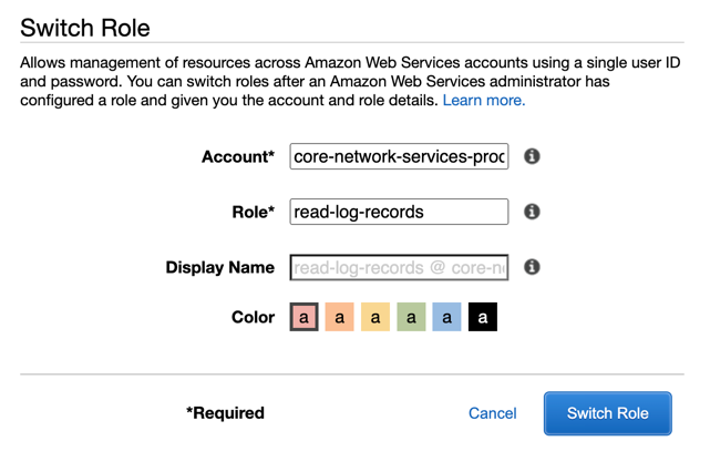 Switch roles to view DNS resources